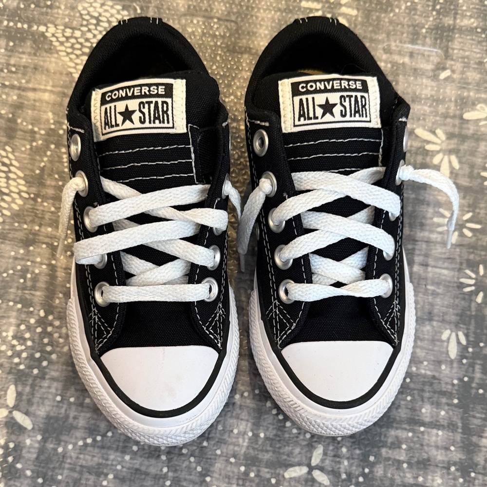 Converse Kids Classic Black and White Sneakers 11